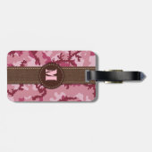 Roze camouflage bagagelabel (Achterkant horizontaal)