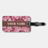 Roze camouflage bagagelabel (Achterkant horizontaal)