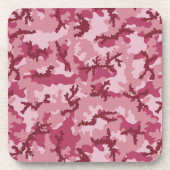 Roze camouflage bier onderzetter (Voorkant)