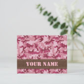 Roze camouflage briefkaart (Staand voorkant)