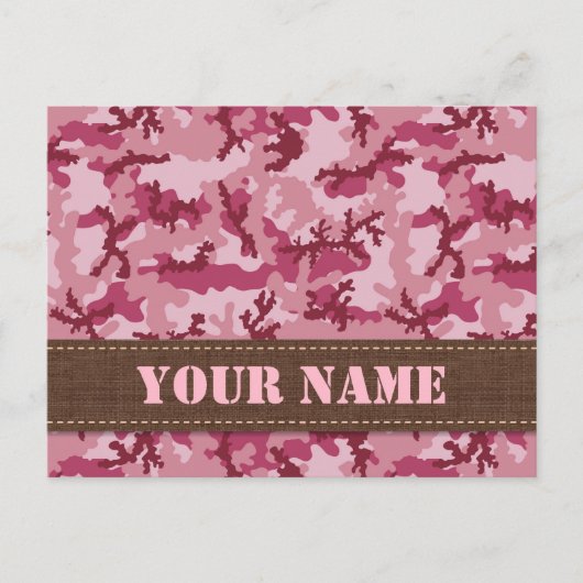 Roze camouflage briefkaart (Voorkant)