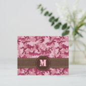 Roze camouflage briefkaart (Staand voorkant)