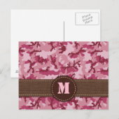 Roze camouflage briefkaart (Voorkant / Achterkant)