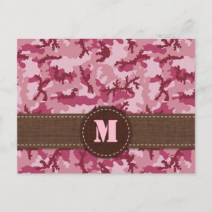 Roze camouflage briefkaart