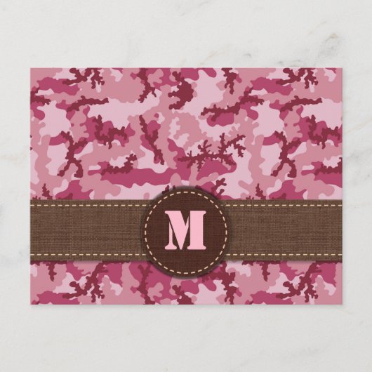 Roze camouflage briefkaart (Voorkant)