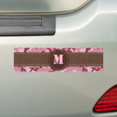 Roze camouflage bumpersticker (Op auto)