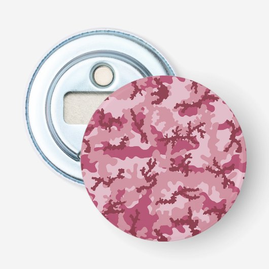 Roze camouflage button flesopener (Voorkant)