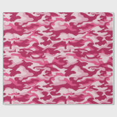 Roze Camouflage Cadeaupapier (Vlak)