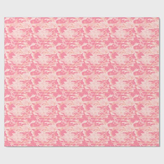 Roze Camouflage Cadeaupapier (Vlak)