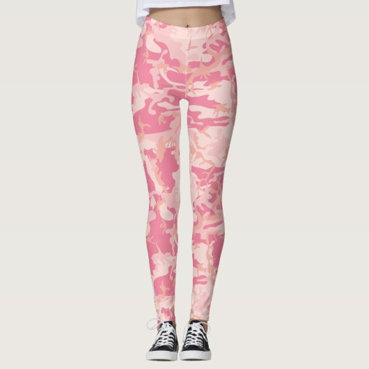 Roze Camouflage. Camo je Leggings (Voorkant)