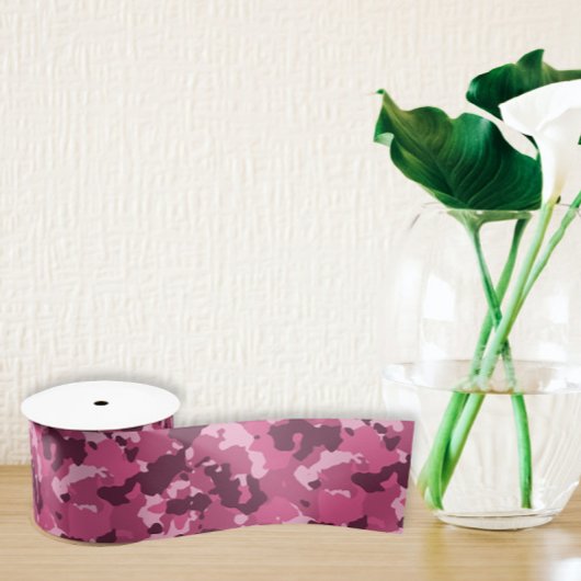 Roze Camouflage Camo Leger Militaire Satijnen Lint