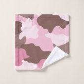 Roze Camouflage Camo Monogram Bad Handdoek (Wasdoekje)