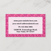 Roze Camouflage Camo Pattern Visitekaartje (Achterkant)