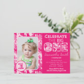 Roze Camouflage / Camothema Eerste verjaardag Kaart (Staand voorkant)