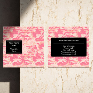 Roze Camouflage, Camouflage, Militair, Leger Vierkante Visitekaartje