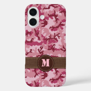 Roze camouflage iPhone 16 hoesje