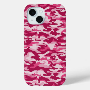 Roze Camouflage iPhone 15 Case