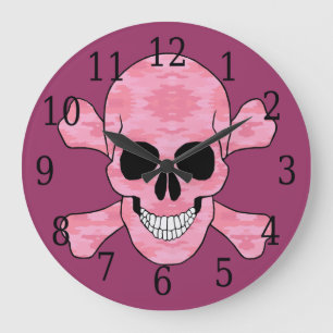 Roze Camouflage Clock Grote Klok