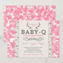 Roze Camouflage Co-ed Baby shower voor meisje