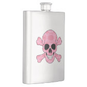 Roze Camouflage Cull Skull en Crossbones Kolf Heupfles (Rechts)