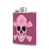 Roze Camouflage Cull Skull en Crossbones Kolf Heupfles (Links)