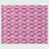 Roze Camouflage Custom Merry Christmas Cadeaupapier (Vlak)