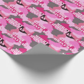 Roze Camouflage Custom Merry Christmas Cadeaupapier (Hoek)