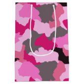 Roze Camouflage Custom Merry Christmas Medium Cadeauzakje (Achterkant)