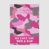 Roze Camouflage Custom Merry Christmas Tissuepapier (Voorkant)