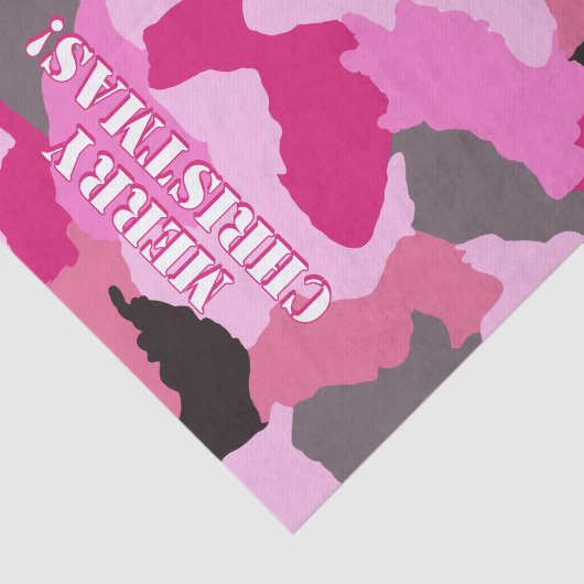 Roze Camouflage Custom Merry Christmas Tissuepapier (Detail)