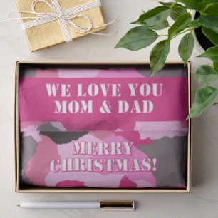 Roze Camouflage Custom Merry Christmas Tissuepapier