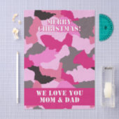 Roze Camouflage Custom Merry Christmas Tissuepapier (Craft)