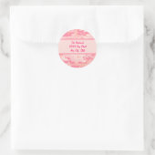 Roze Camouflage Custom Monogram Ronde Sticker (Tas)