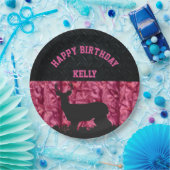 Roze Camouflage Deer Hunthday Papieren Bordje (Feest)