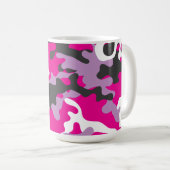 Roze Camouflage Drank Reizen Koffiemok (Voorkant rechts)