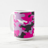Roze Camouflage Drank Reizen Koffiemok (Voorkant links)