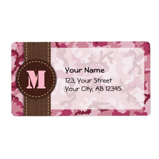 Roze camouflage etiket (Voorkant)