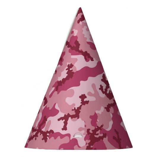 Roze camouflage feesthoedjes (Links)