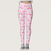 Roze Camouflage Flamingo Valentijnsdag Leggings (Voorkant)