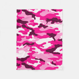 Roze Camouflage Fleece Blanket