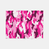 Roze Camouflage Fleece Blanket Deken (Voorkant (Horizontaal))
