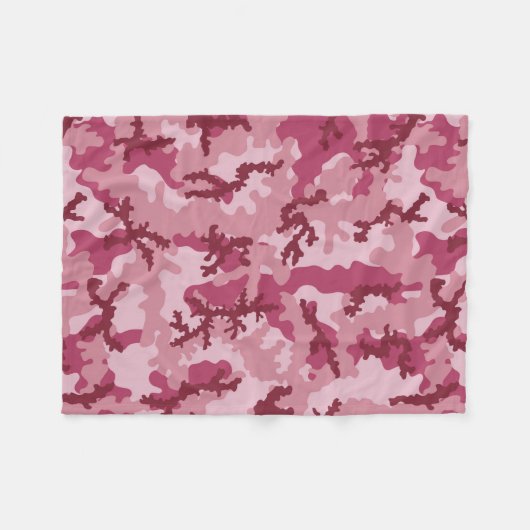 Roze camouflage fleece deken (Voorkant (Horizontaal))