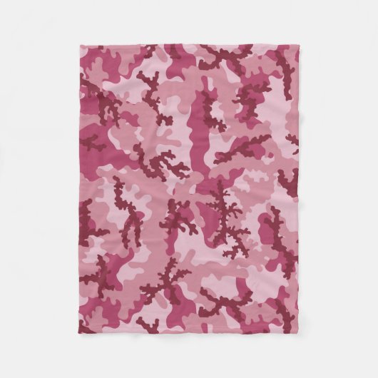 Roze camouflage fleece deken (Voorkant)