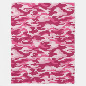 Roze Camouflage Fleece Deken (Voorkant)