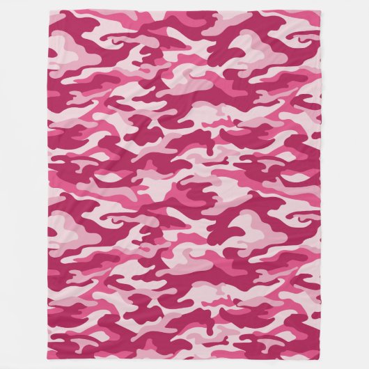 Roze Camouflage Fleece Deken (Voorkant)