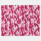 Roze Camouflage Fleece Deken (Voorkant (Horizontaal))