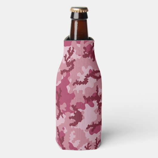 Roze camouflage flesjeskoeler (Fles Voorkant)