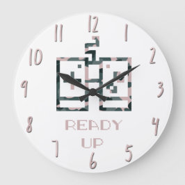 Roze Camouflage Game Controller Klaar Gamer Grote Klok