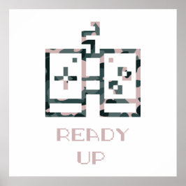 Roze Camouflage Game Controller Klaar Speler Gamer Poster