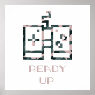 Roze Camouflage Game Controller Klaar Speler Gamer Poster